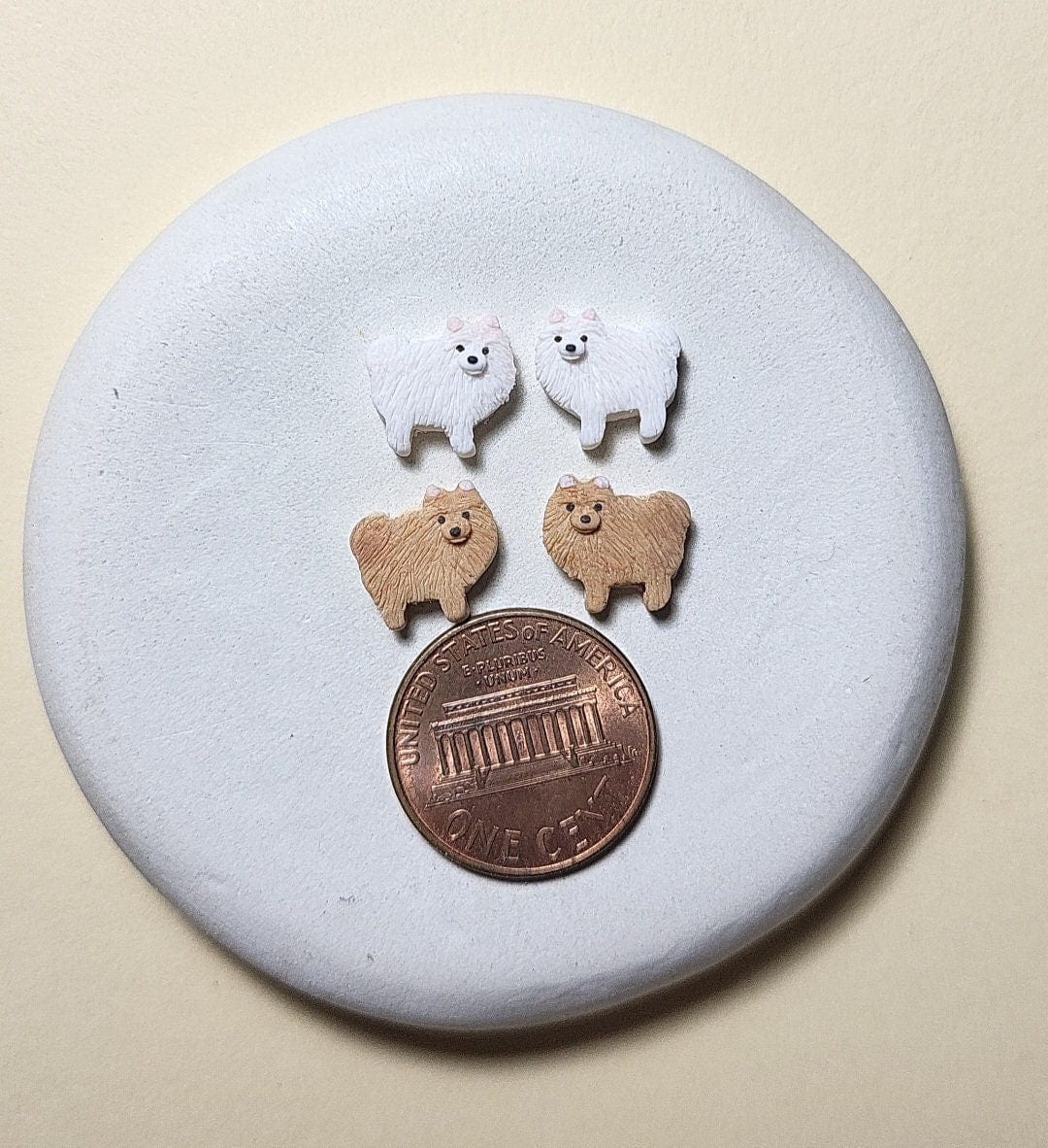 Spitz Dog Earrings - Cute Pomeranian Jewelry - Pom Pom Dog Gifts Under 20