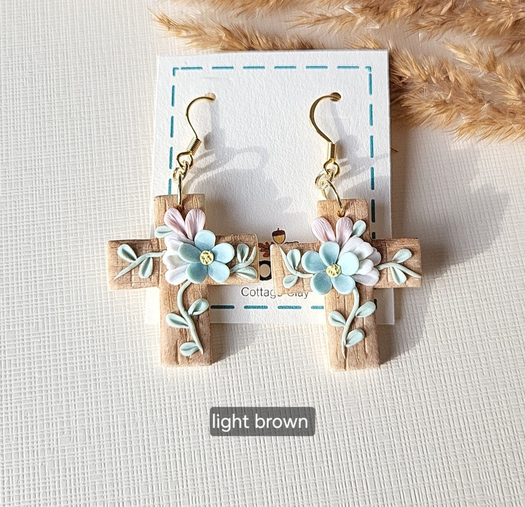 flower polymer clay earrings