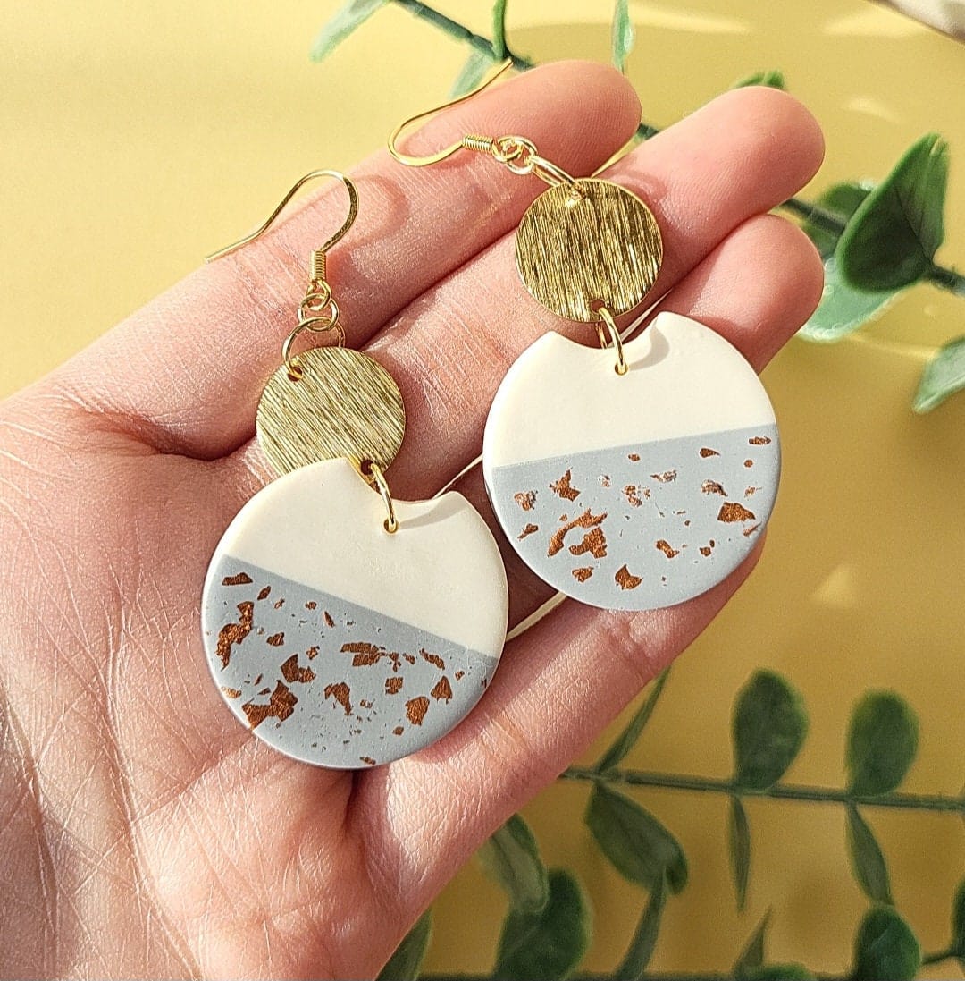 Dangle And Drop Polymer Clay Earrings