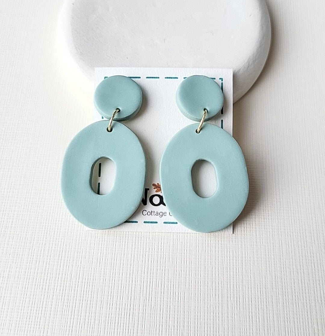 Neutral Oval Clay Earrings
