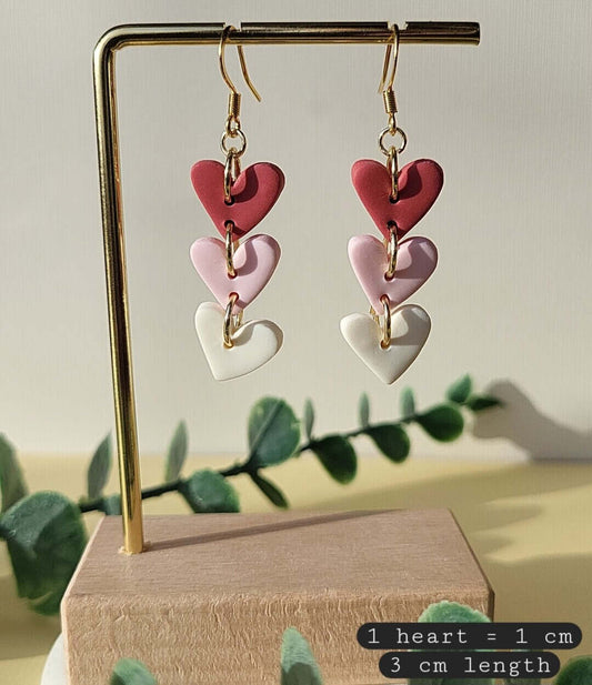 Cute Heart Earrings - Polymer Clay Earrings - Valentine's Day Jewelry