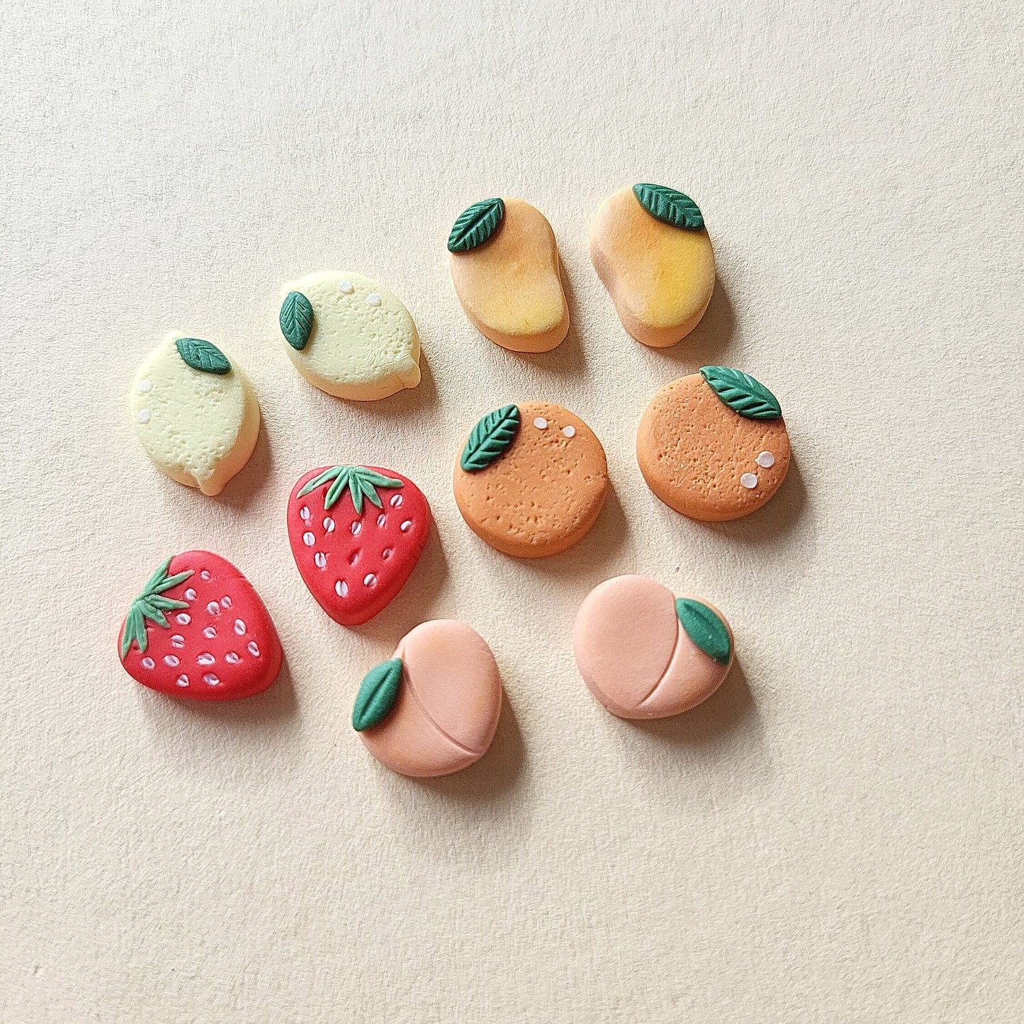 Fruit Stud Earrings • Strawberry • Lemon • Orange • Mango