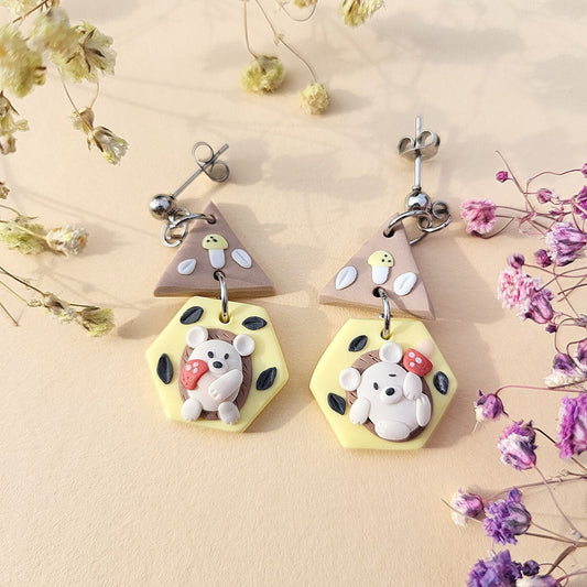 cute hedgehog earrings