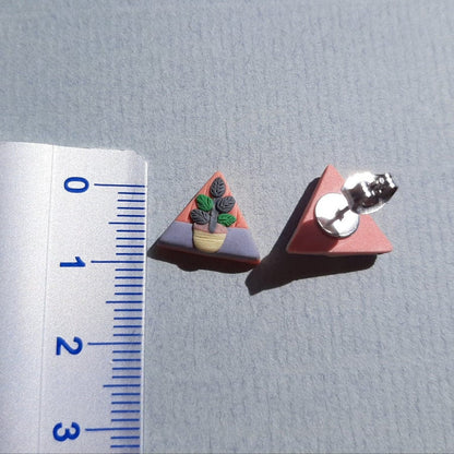 Pflanzen-Steckerohrringe • Baum-Ohrringe • Schmuck aus Polymer Clay • Geschenke unter 20