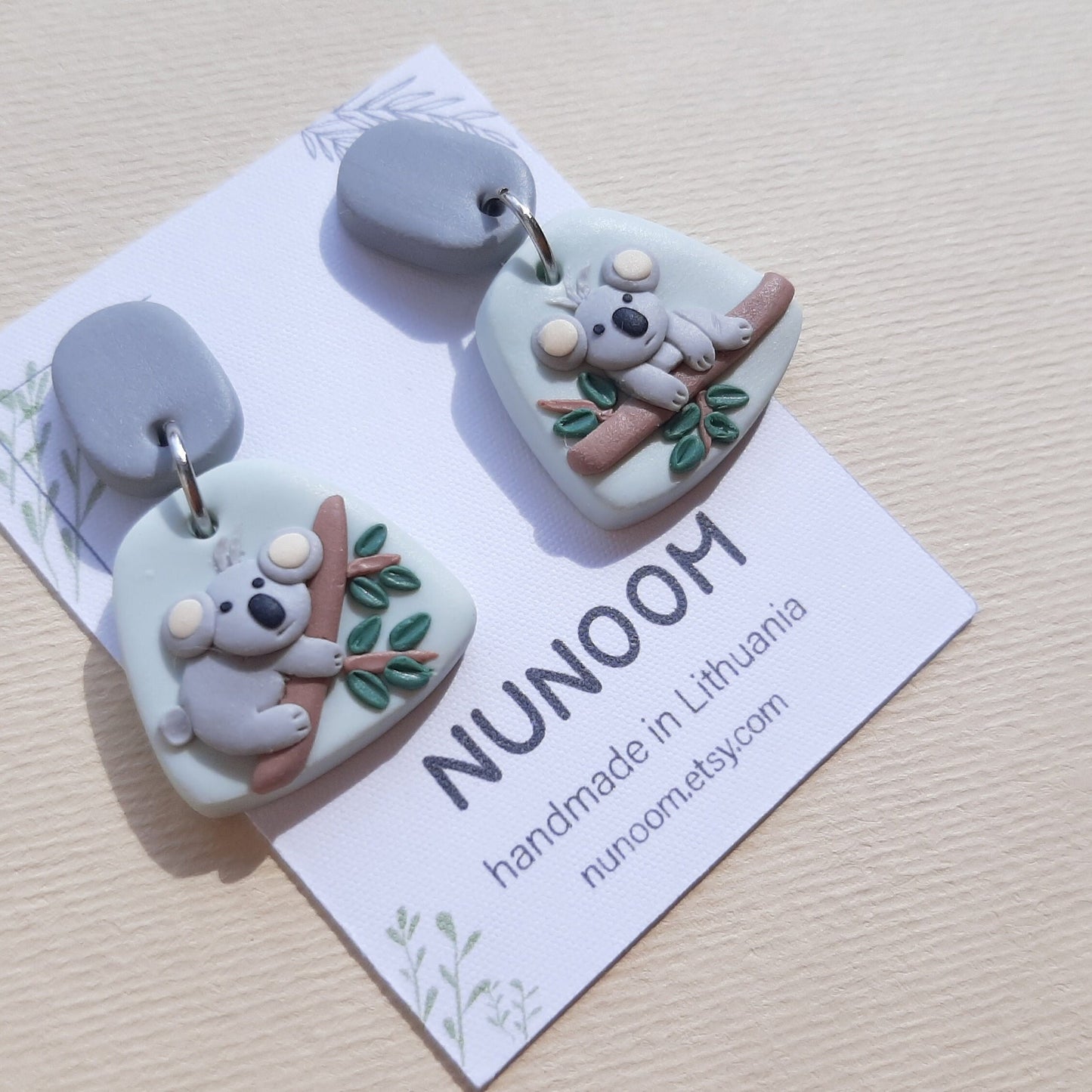 Koala Earrings | Cute Woodland Animal Jewelry | Handmade Gifts For Her