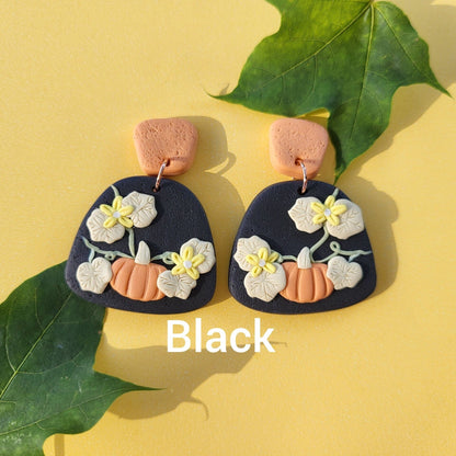 Pumpkin Clay Earrings - Handmade Polymer Clay Jewelry