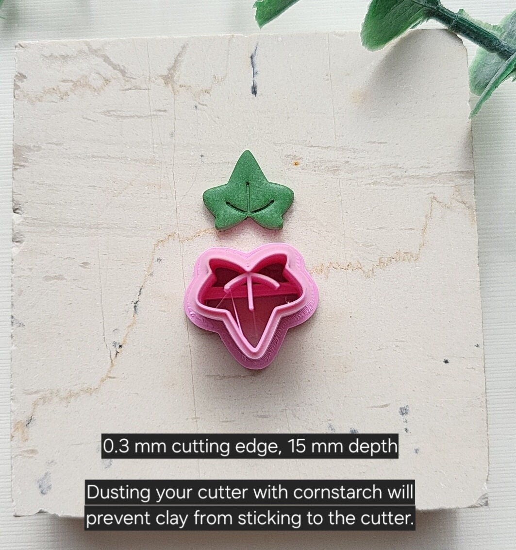 Ivy Leaf Polymer Clay Cutter • 3D Printed Clay Cutter • Organic Cookie Cutter • Spring