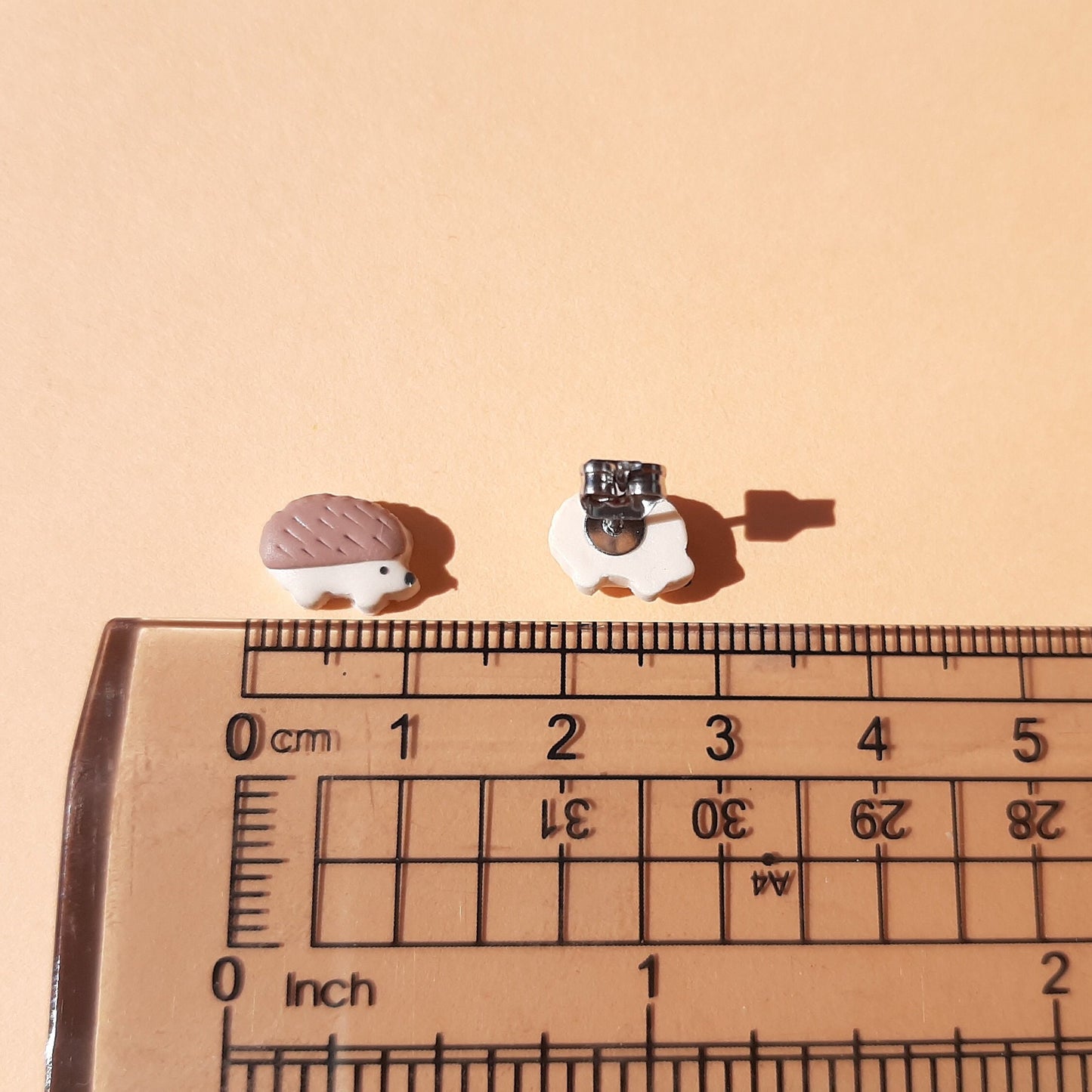 Hedgehog Stud Earrings •  Woodland Animal Jewelry