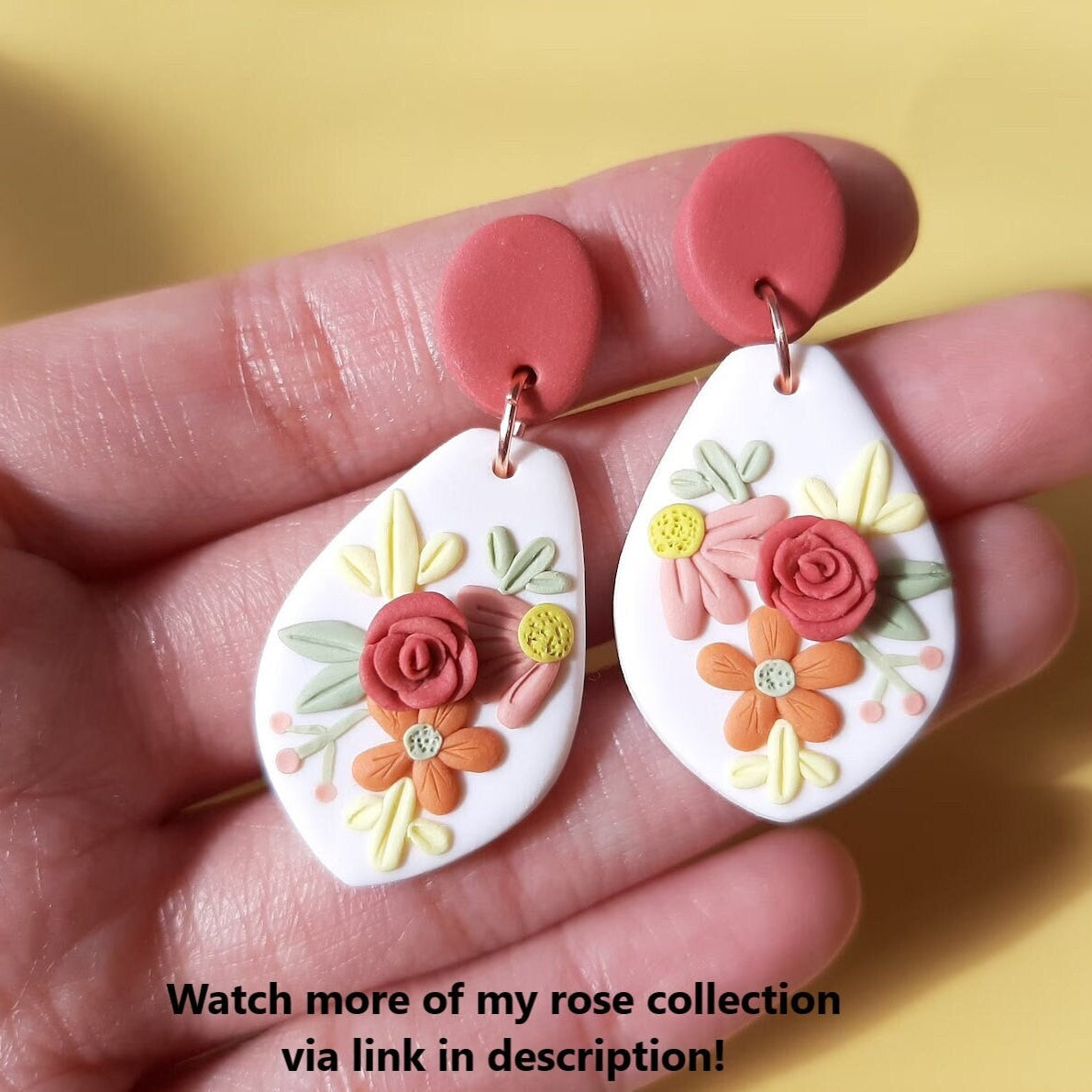 flower clay earrings