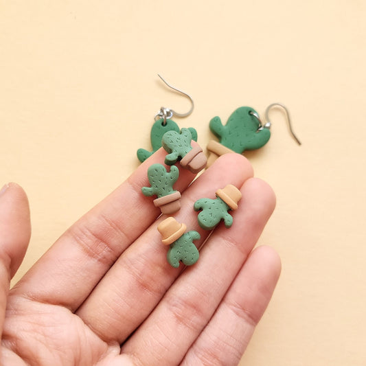 cactus stud earrings