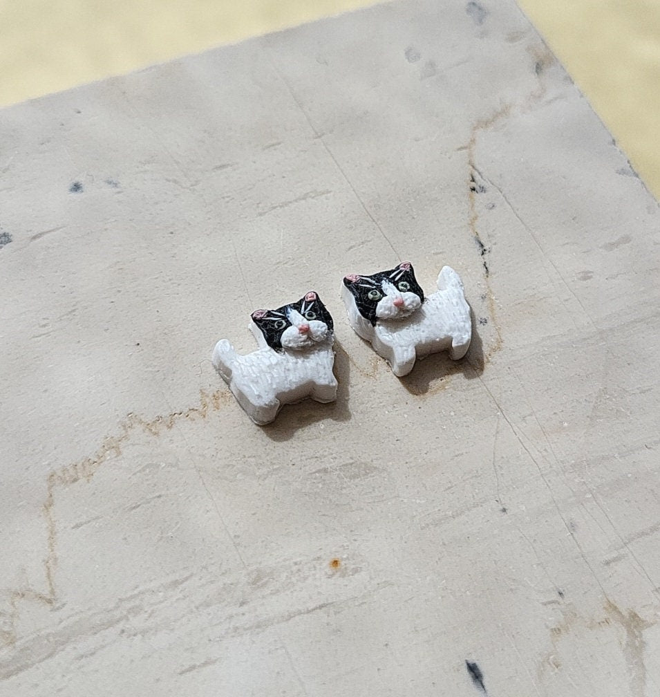 Cute Cat Earrings • Custom Cat Jewelry • Cat Lover Gifts