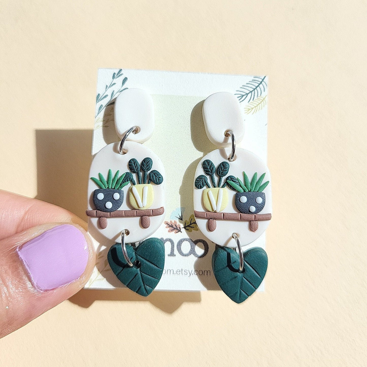 dangle plant shelf earrings