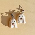 Pendientes divertidos de perro fantasma • Pendientes de Halloween • Joyas de arcilla polimérica • Regalos para ella