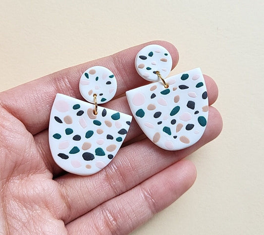 Terrazzo Earrings • Polymer Clay Jewelry • Modern And Trendy