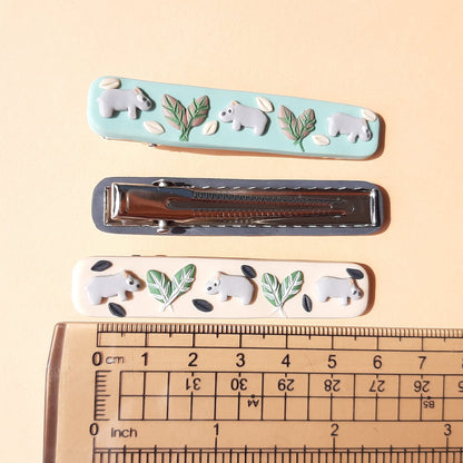 Pinza para el pelo con forma de hipopótamo • Pasador de arcilla polimérica • Regalo para amantes de los hipopótamos por menos de 20 dólares