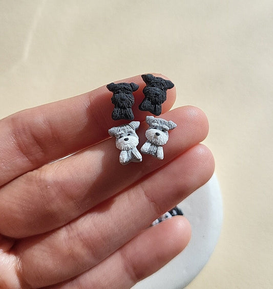 Mini Schnauzer stud earrings