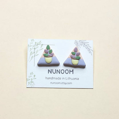 Pflanzen-Steckerohrringe • Baum-Ohrringe • Schmuck aus Polymer Clay • Geschenke unter 20