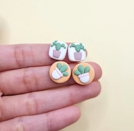 cute cactus stud earrings