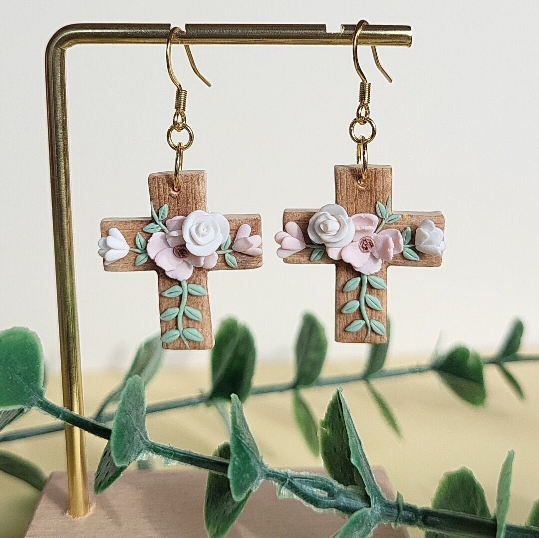 Christian cross earrings