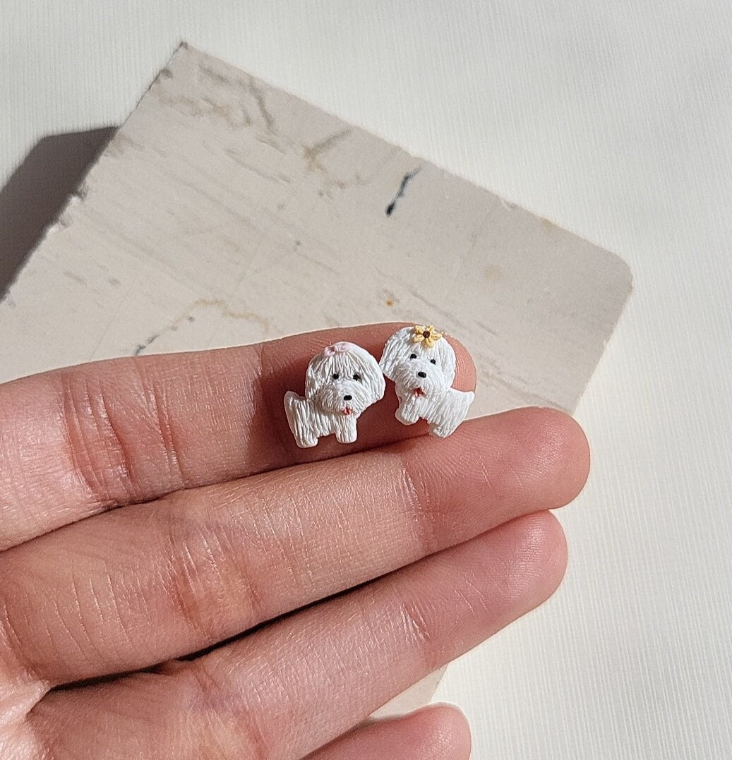 Shih Tzu Stud Earrings • Cute Shih Tzu Jewellery