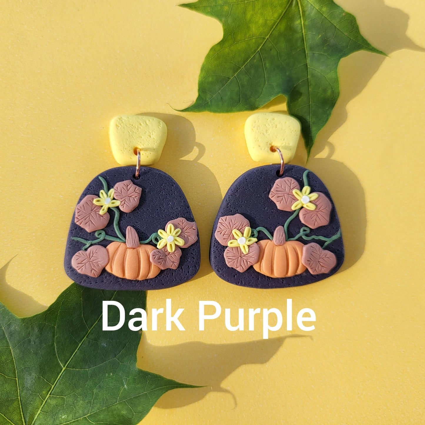 Pumpkin Clay Earrings • Autumn Fall Trendy Earrings • Handmade Polymer Clay Jewelry