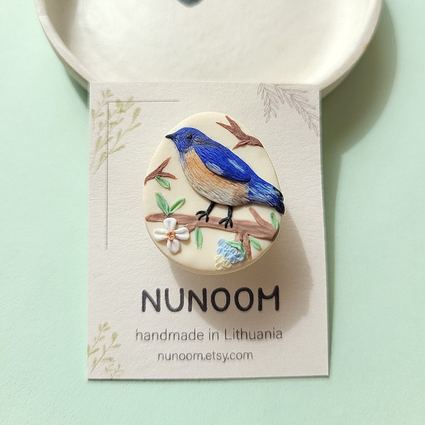 blue bird brooch