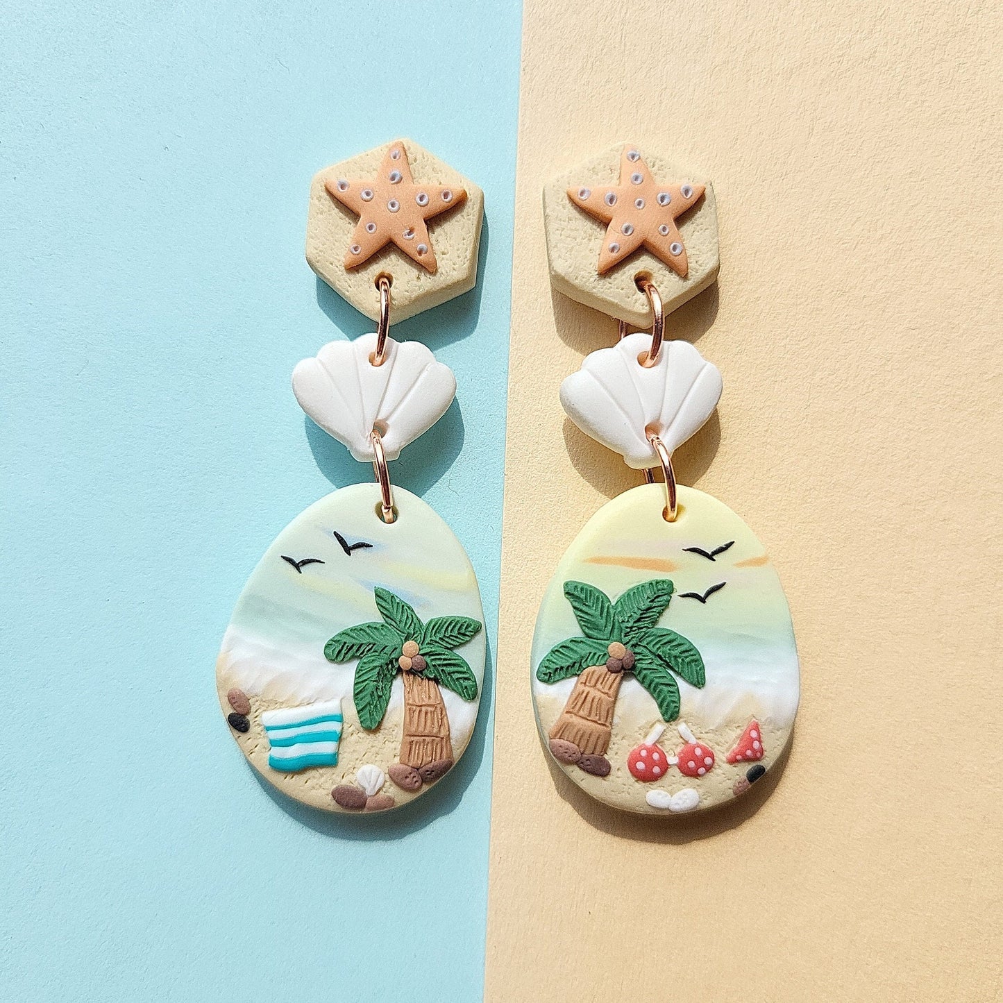 Dangle Beach Earrings • Sea Starfish • Ocean Jewelry • Summer Earrings •  Unique Gift For Women