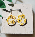 Boucles d'oreilles tournesol • Boucles d'oreilles florales jaunes • Boucles d'oreilles en argile polymère • Bijoux faits main • Boucles d'oreilles été printemps • Cadeau pour femmes