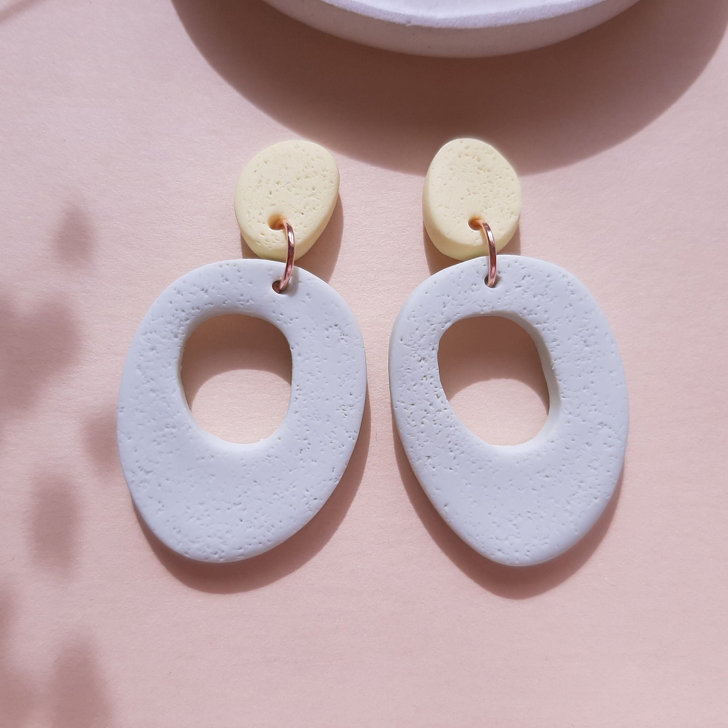 Minimalist Polymer Clay Earrings In Soft Pastel Colors