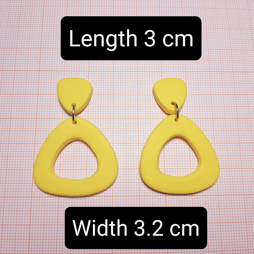 Minimalist Yellow Triangle Earrings