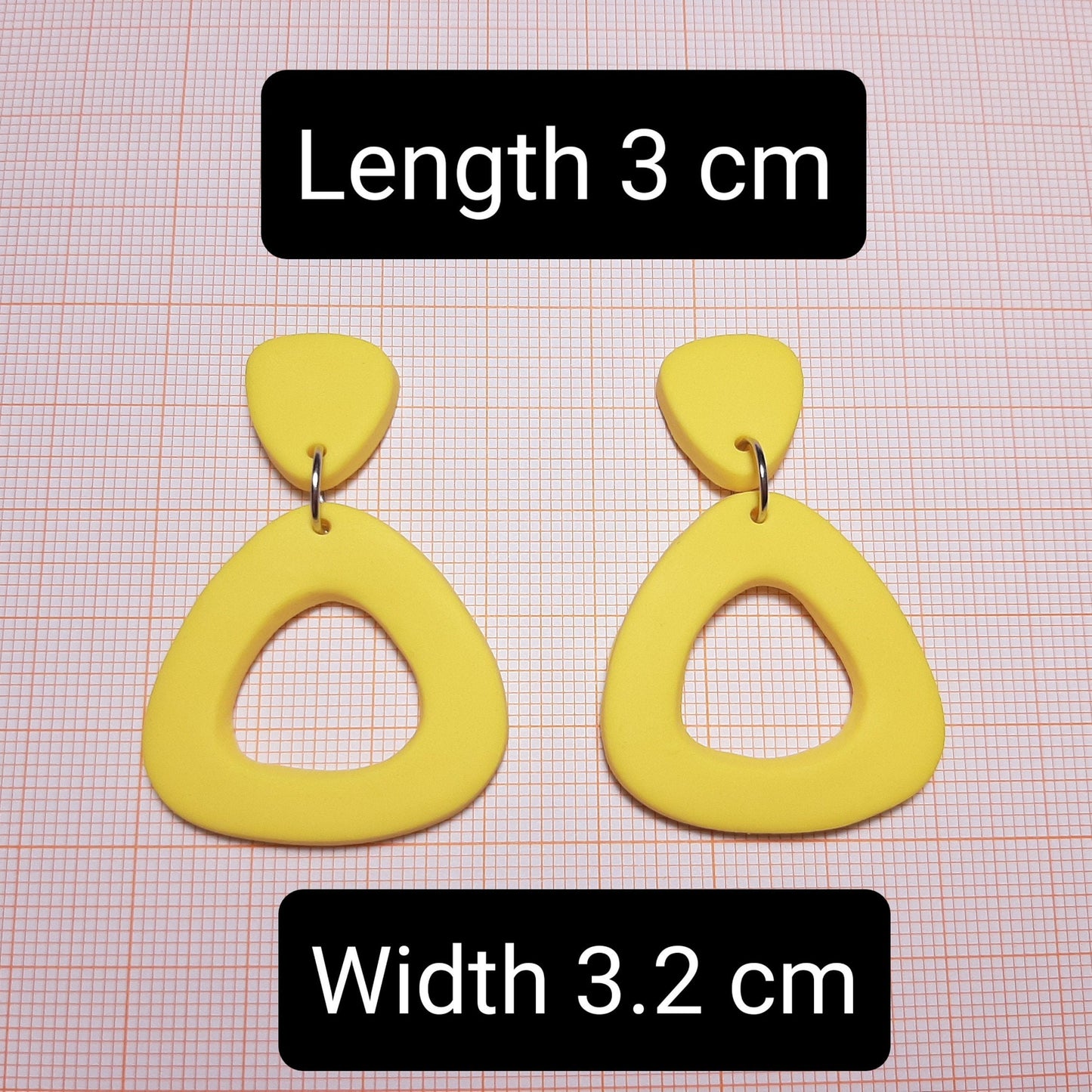 Minimalist Yellow Triangle Earrings, Polymer Clay Jewelry