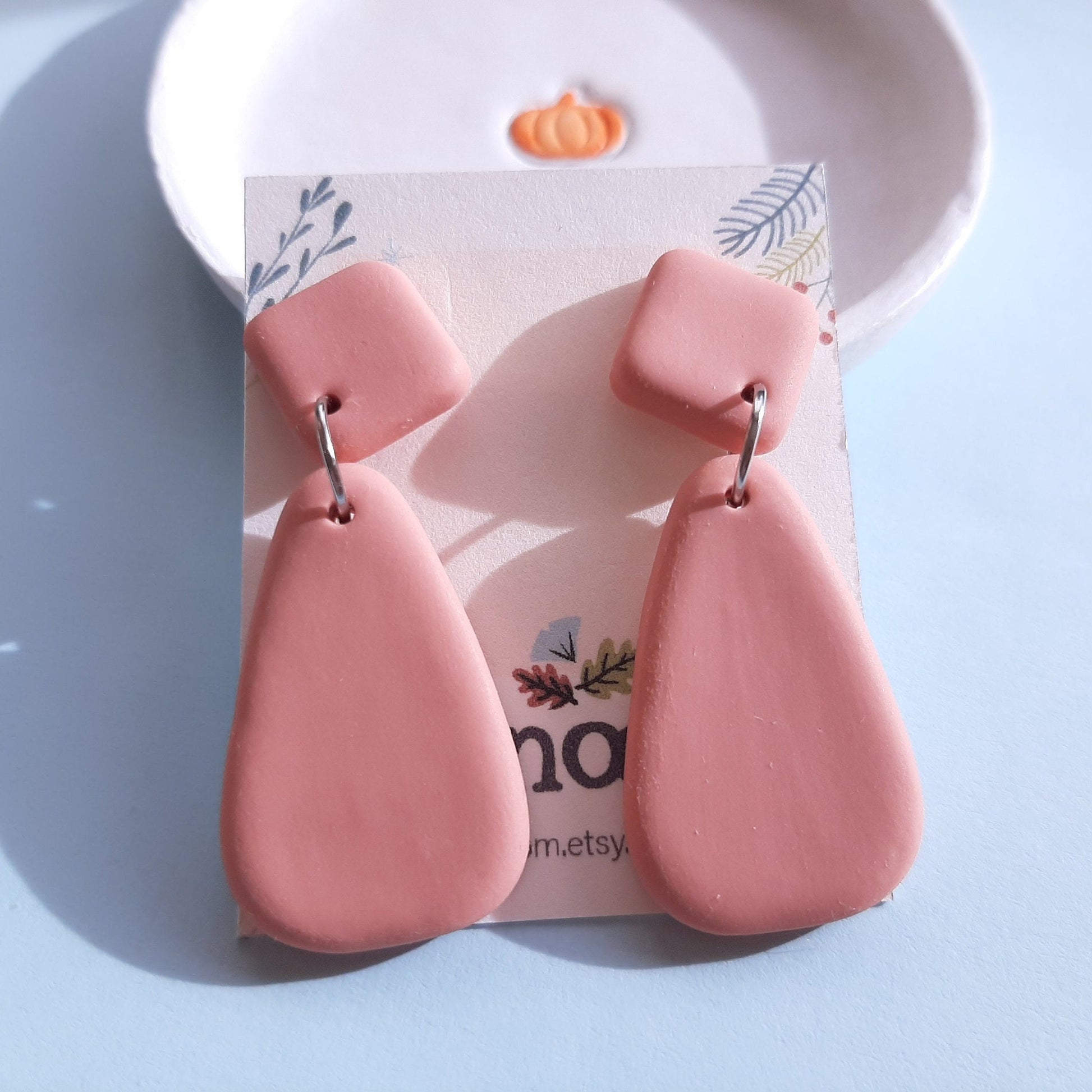 pink polymer clay earrings