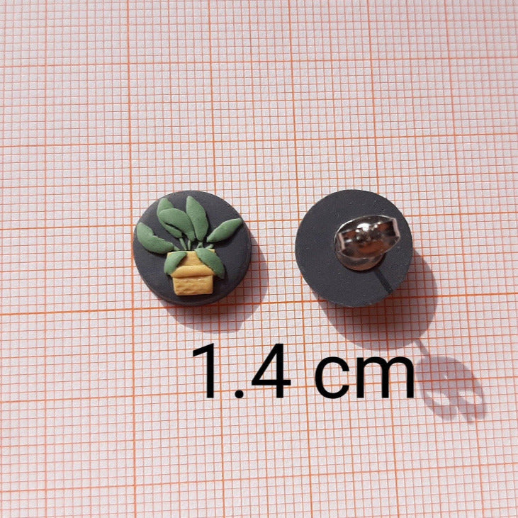 Boucles d'oreilles clous plante mignonnes | Cadeau pour amoureuse des plantes pour femmes