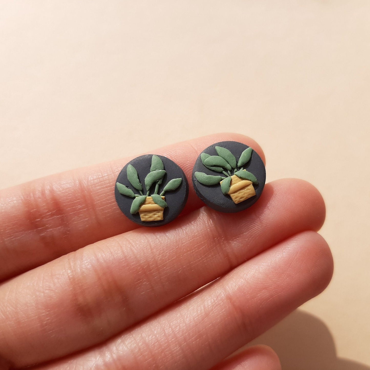 cute plant stud earrings