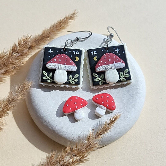 cottagecore mushroom earrings