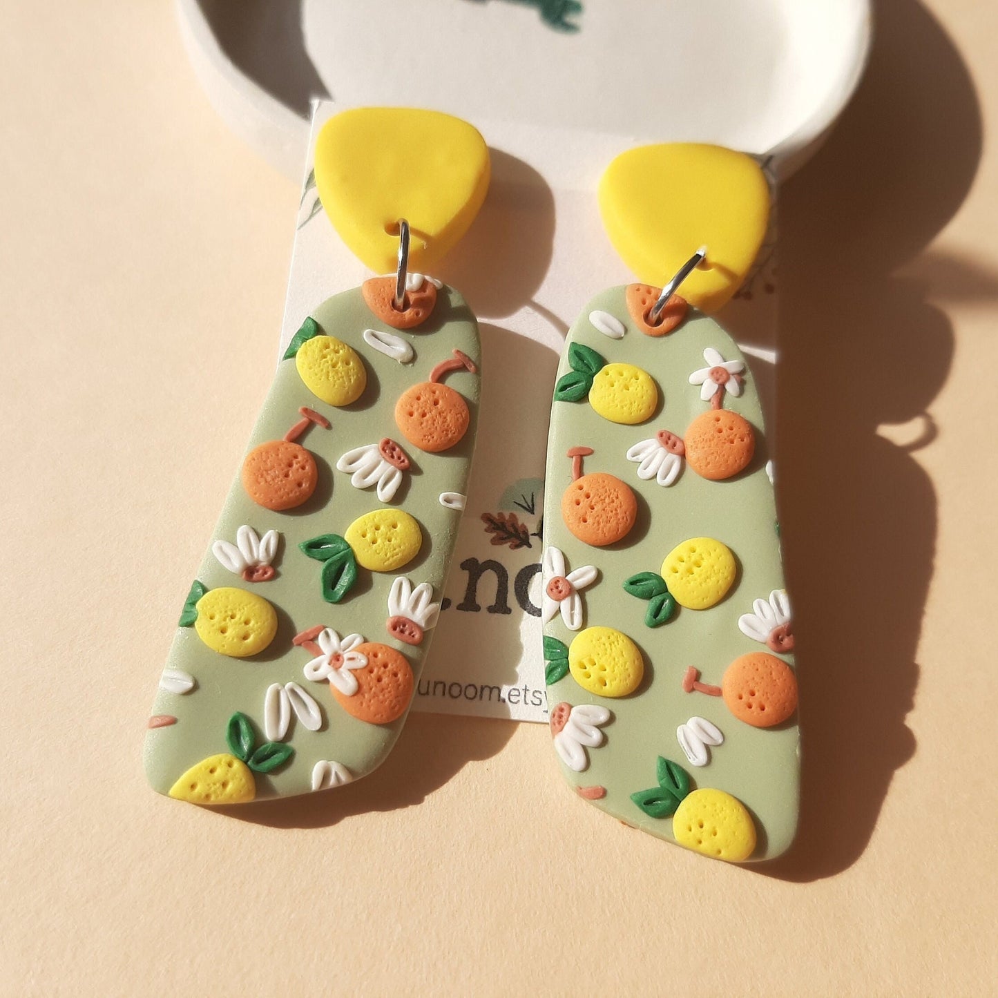 Lemon And Orange Earrings | Cute Fruit Hairclip