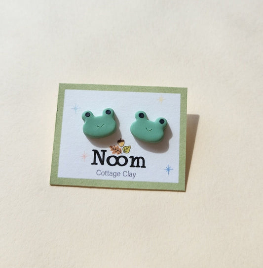 Frog Earrings, Kawaii Earrings, Polymer Clay Jewelry, Quirky, Cute, Fun, Gift For Her