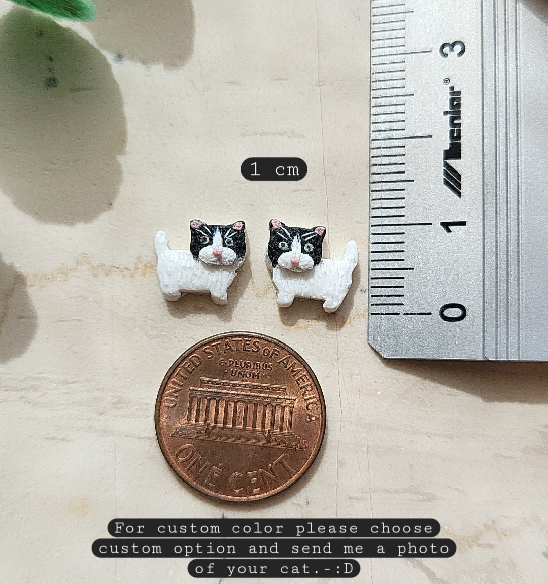 Cute Cat Earrings • Custom Cat Jewelry • Cat Lover Gifts