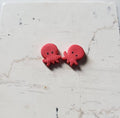 Boucles d'oreilles pieuvre, boucles d'oreilles calmar, bijoux créatures marines, joli cadeau de Noël pour elle, cadeau festif amusant pour les fêtes, petit cadeau pour bas de Noël