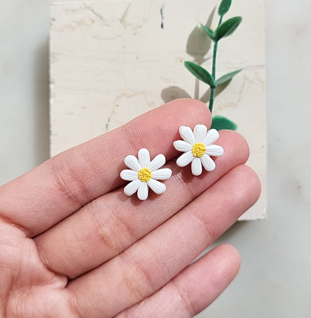 Daisy Stud Earrings • April Birth Flower Jewelry • Gift For Women