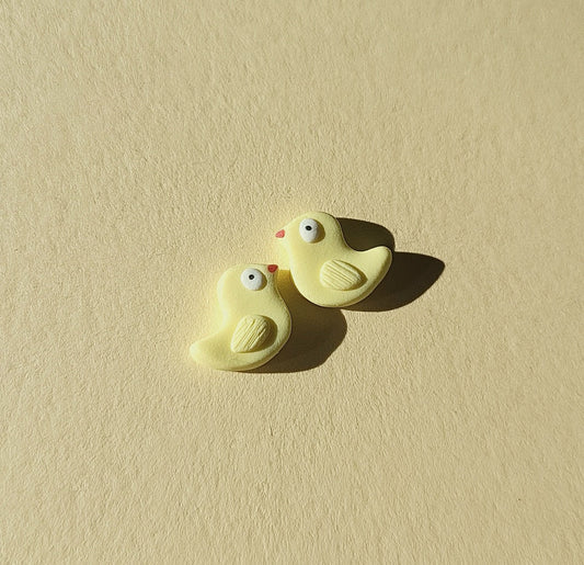 Yellow chick stud earrings