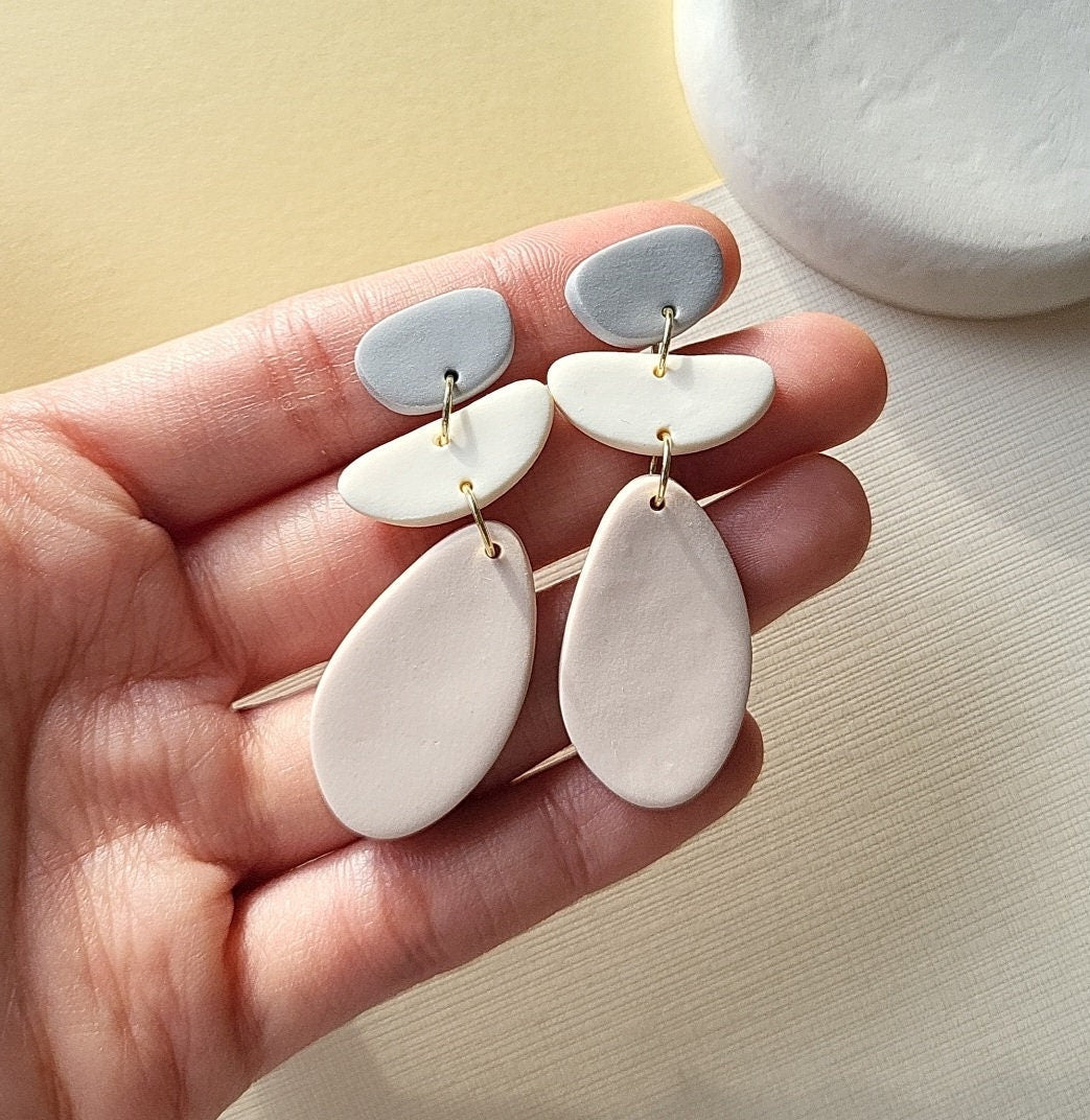 Minimalist Polymer Clay Earrings Simple Everyday Earrings Modern Trendy Jewelry For Women Statement Jewellery