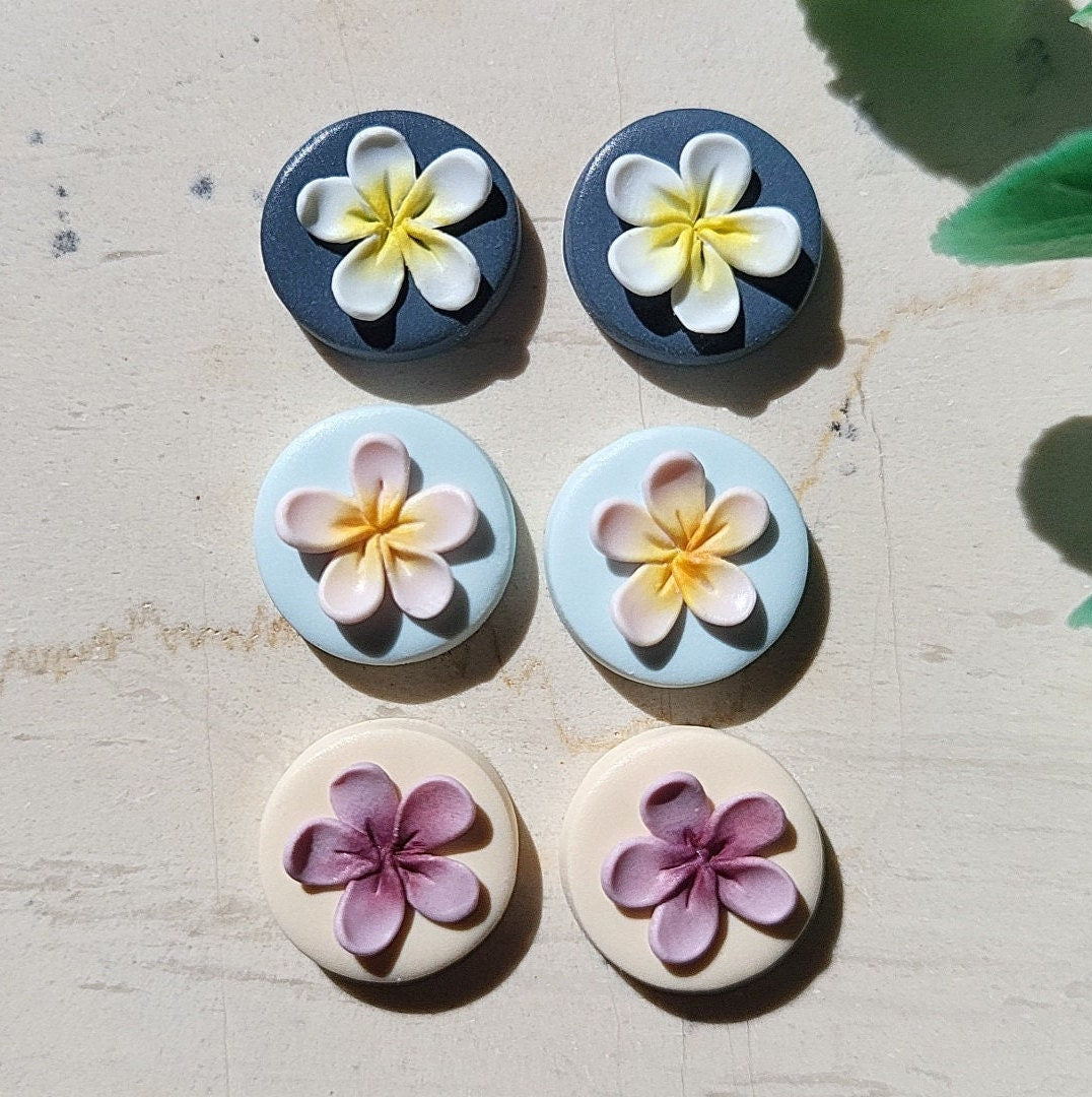 Plumeria stud earrings