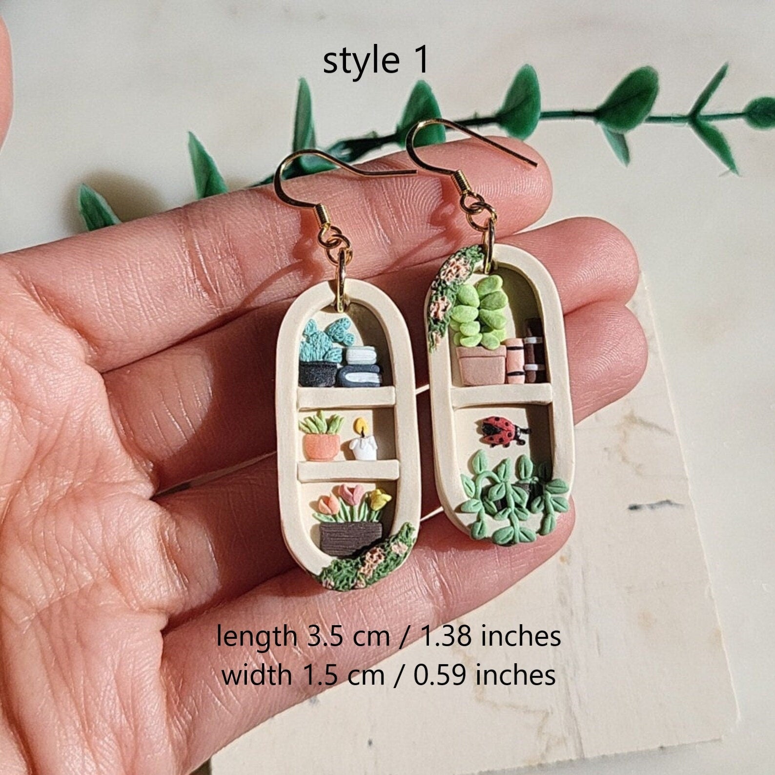 plant shelf earrings