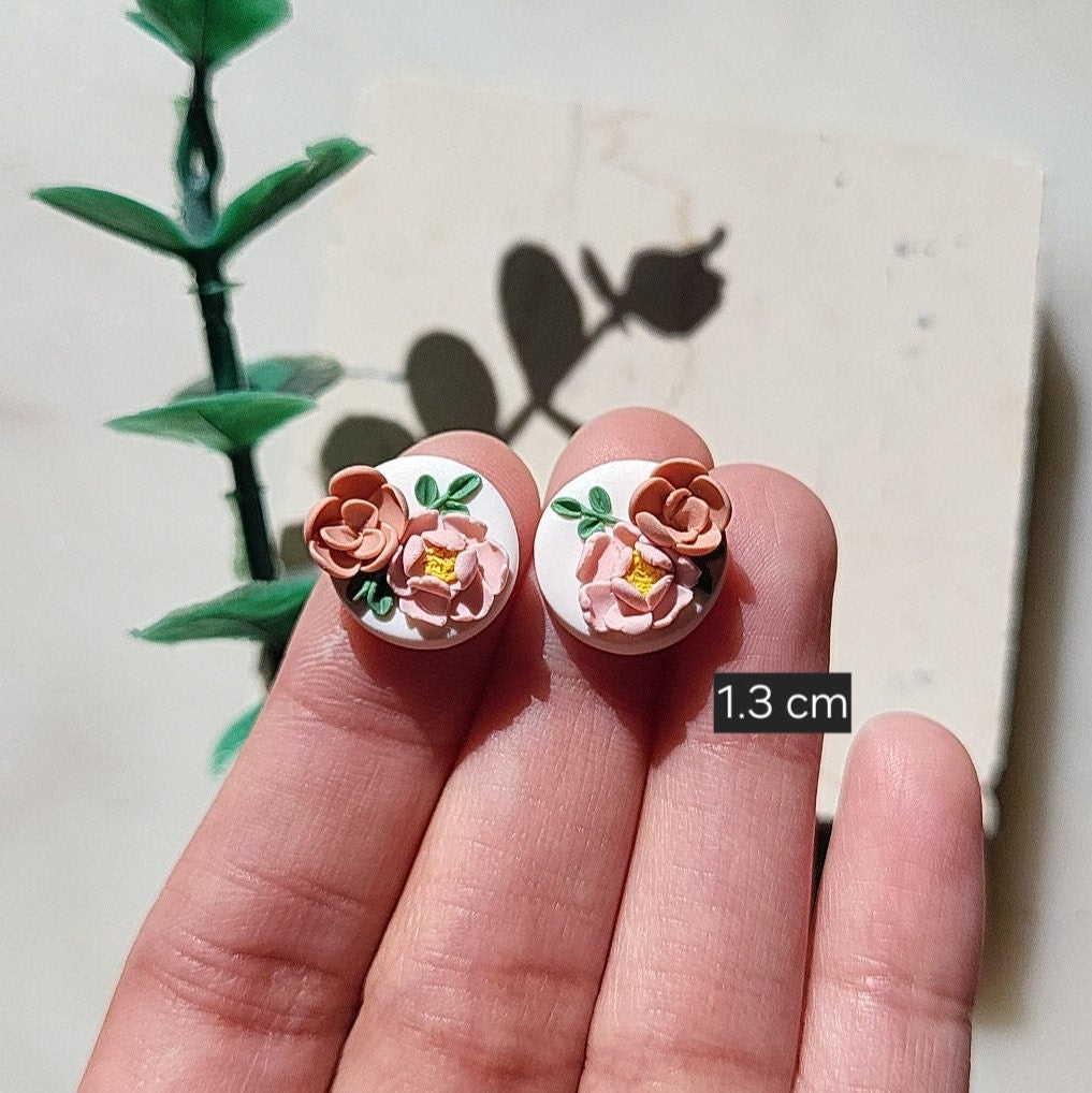 Flower Stud Earrings • Clay Earrings • Spring Summer Earrings • Dainty • Statement Jewelry • Botanical Earrings • Gift For Her