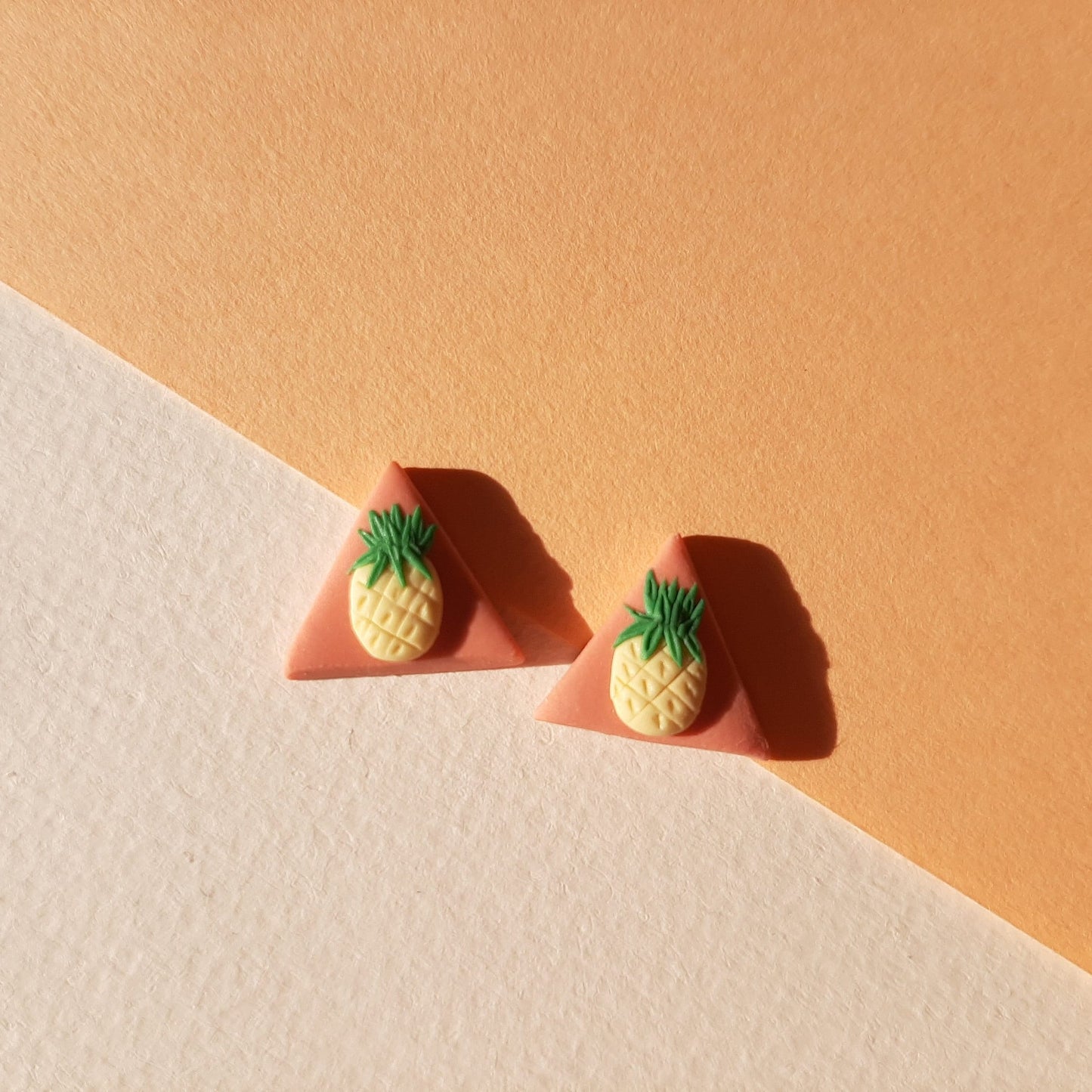 Pineapple Stud Earrings, Cute Fruit Jewelry, Nature Inspired, Cute, Fun, Summer