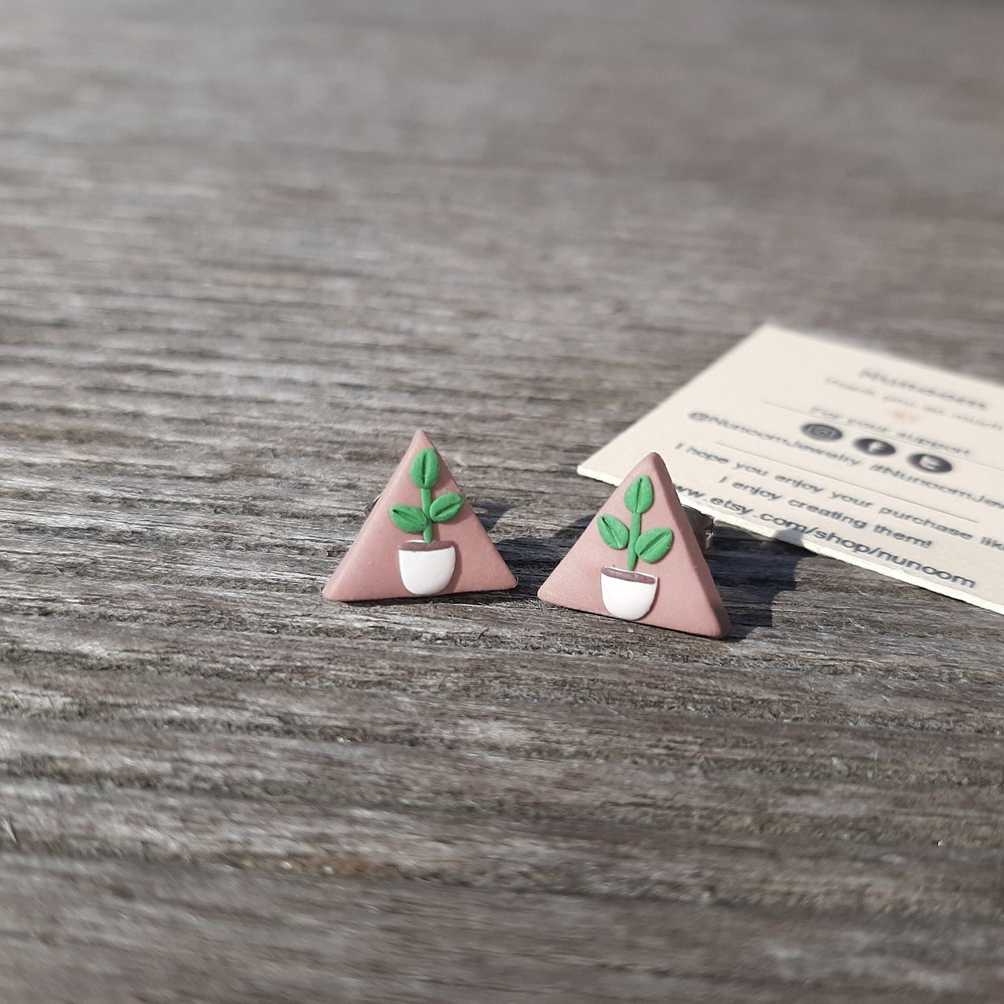 cute plant stud earrings