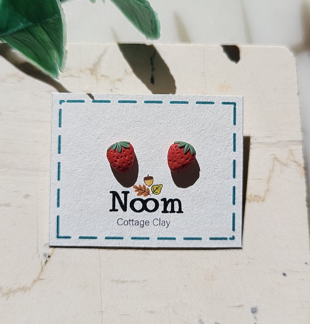 miniature strawberry earrings