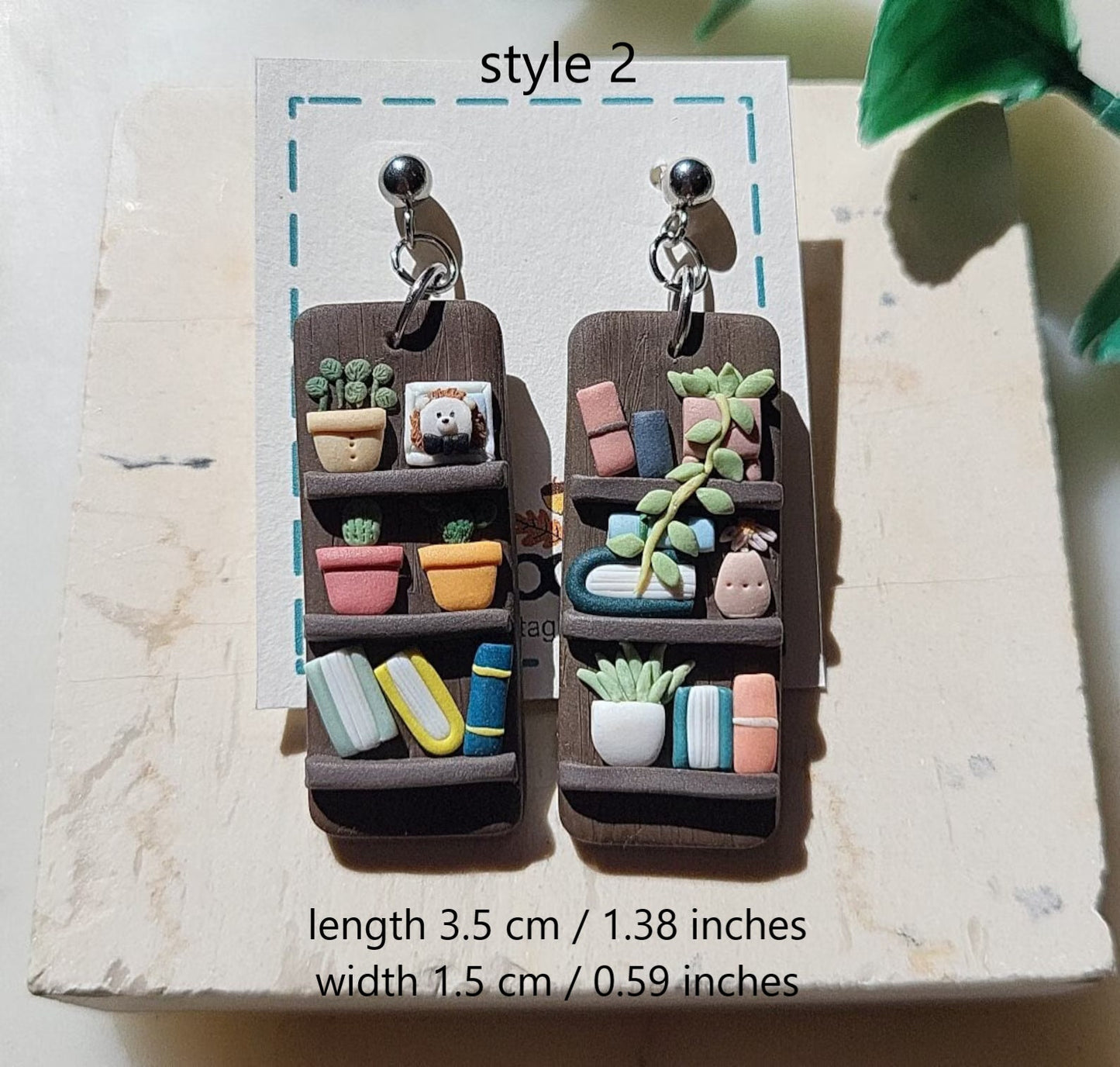 cottagecore book earrings