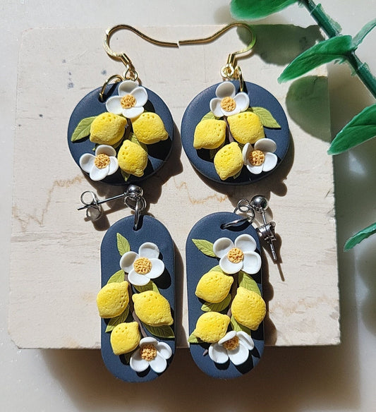 cute dangle lemon earrings